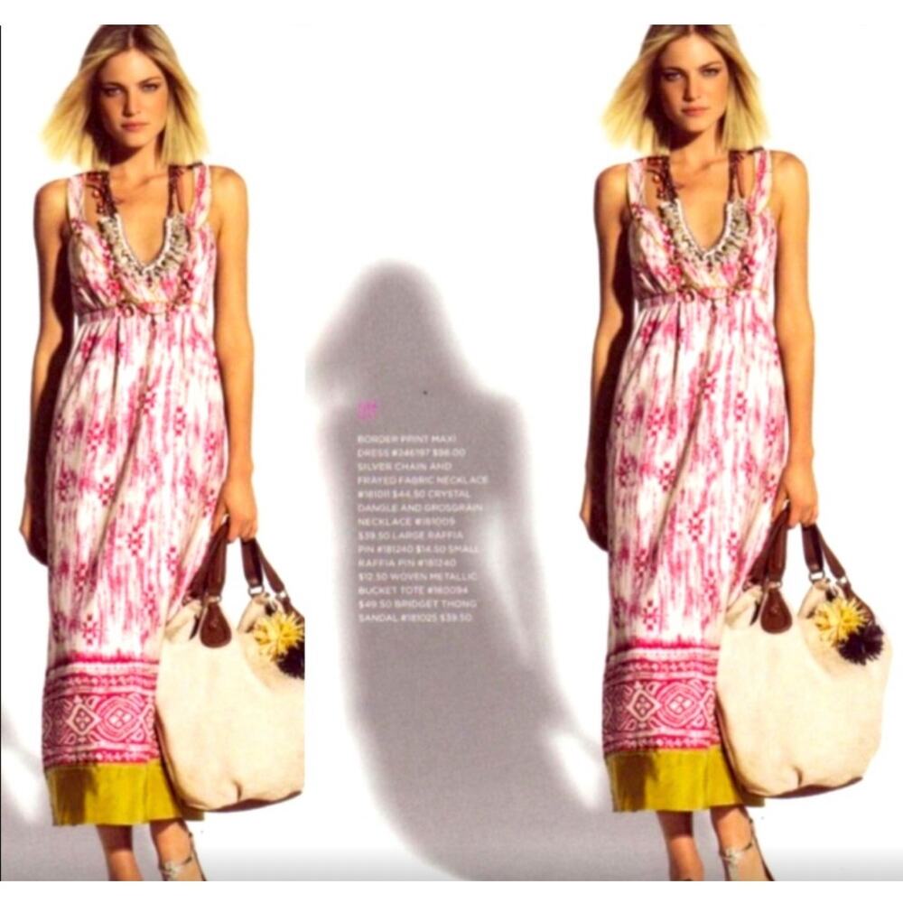 Ann Taylor Loft Aztec Print Multicolored Maxi Dress Size 0 - Picture 9 of 9
